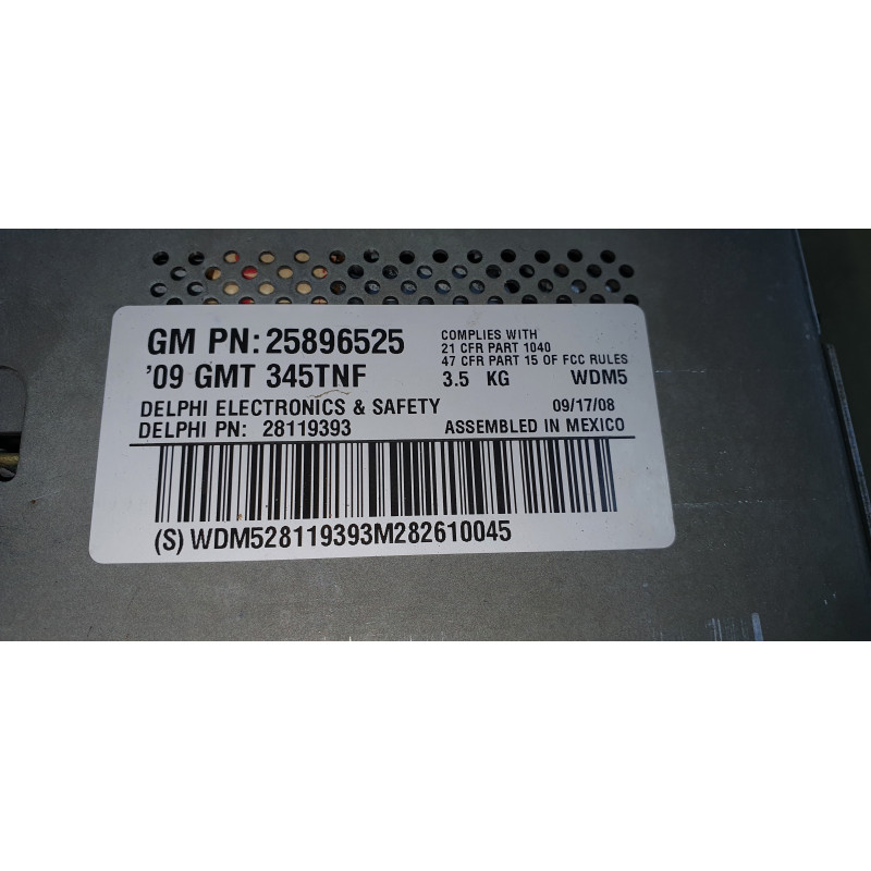 25896525 Hummer H3 Navigation Radio Audio Receiver Display Head Unit