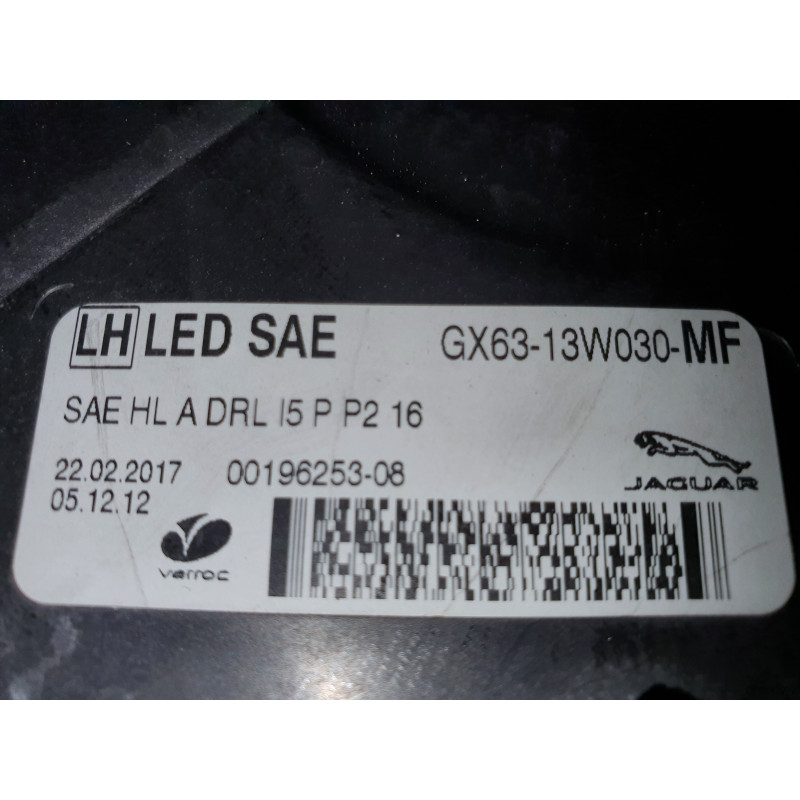 GX63-13W030-MF Jaguar XF Left LED Headlight 2016-2018