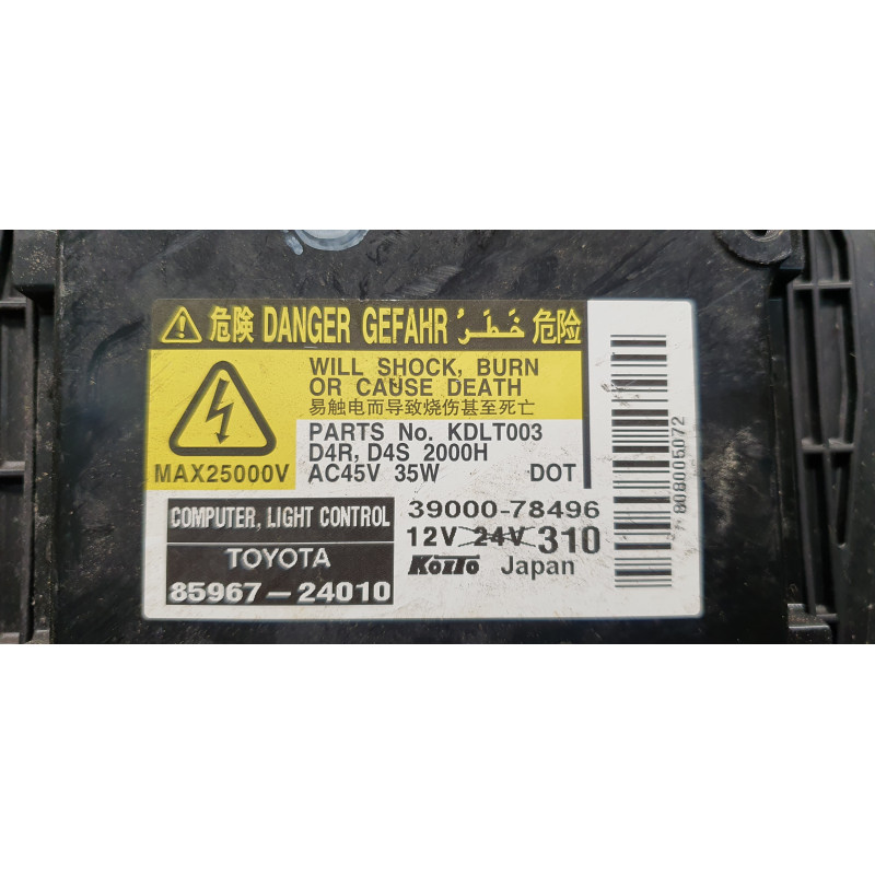 81145-47170 Toyota Prius Right Xenon Headlight 2006-2009 85967-24010