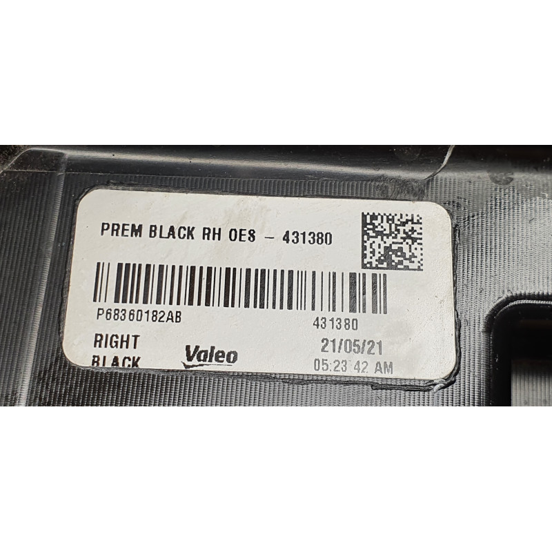 68360182AB Dodge Right Full LED Premium Black Adaptive AFS Headlight