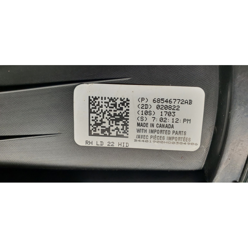 68546772AB Dodge Charger LED xenon headlight (right) 2019-2023 68546772AC
